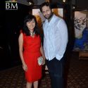 Nina Pillai with artist Aslam Shaikh at Art Exhibition