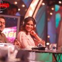 Salman Khan and Lara Dutta on the sets of Sa Re Ga